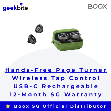 Onyx Boox Tappy Page Turner in Green, wireless hands-free page turner, official BOOX