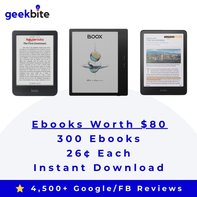 300 Ebooks Collection  — Digital Download for Kindle, Kobo & Boox